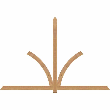Ekena Millwork Redmond Smooth Timber Gable Bracket, Western Red Cedar, 96"W x 64"H x 1 1/2"D x 3 1/2"F, 16/12 Pitch GBW096X64X0204RED00SWR